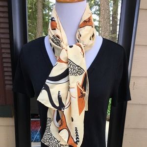 “Silky” scarf with shoe designs
